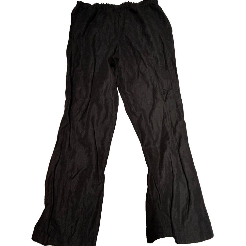 Shirin Guild Women's Elastic Waist High-Rise Straight Leg Pants XL Black Pull-On